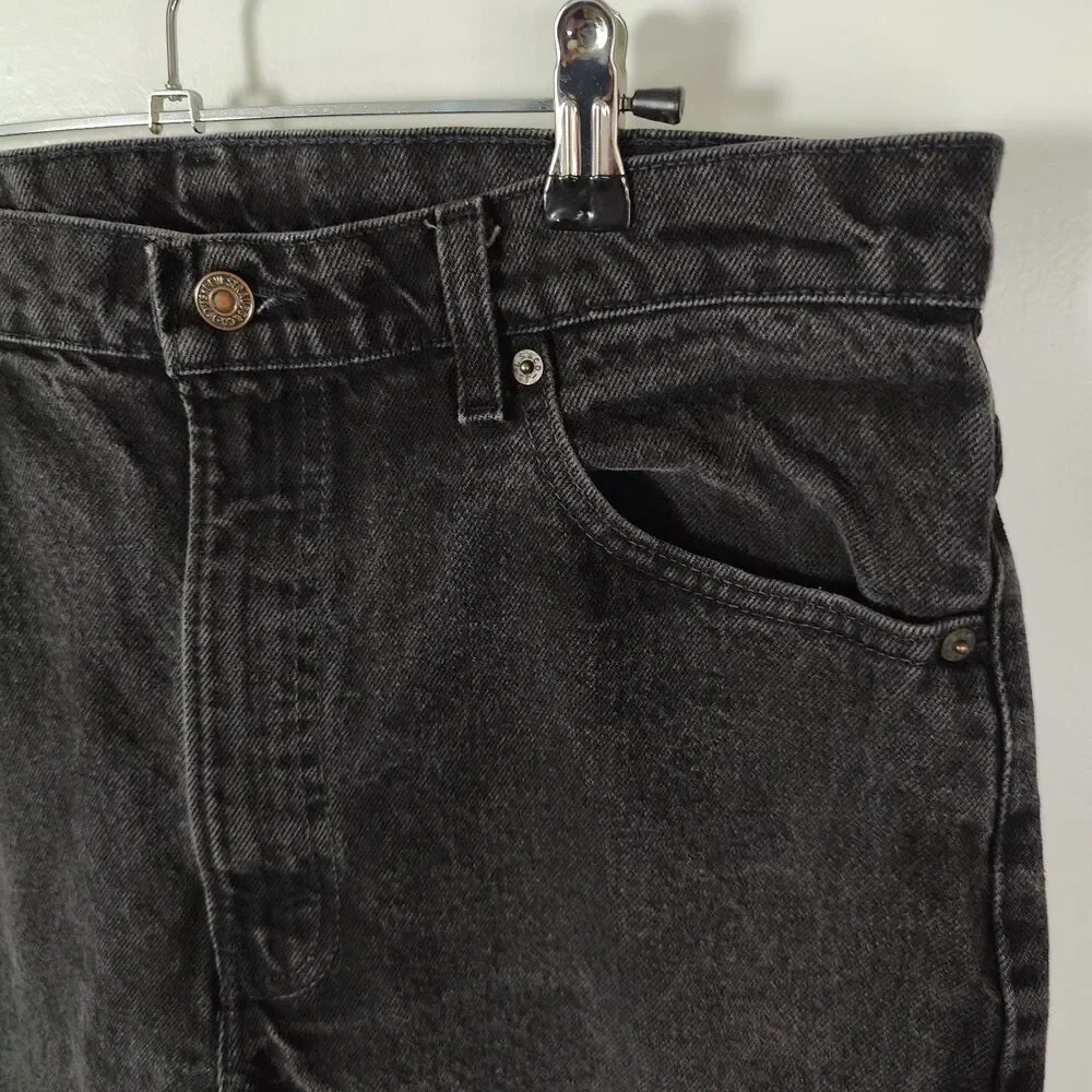 Vintage Levis 505 Black Straight Jeans Mens 34x33 (Tag 36x32) Made in USA